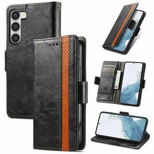 For Samsung Galaxy S23 5G CaseNeo Splicing Dual Magnetic Buckle Leather Phone Case(Black)
