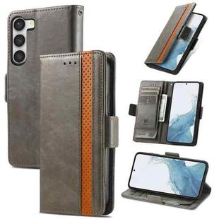 For Samsung Galaxy S23 5G CaseNeo Splicing Dual Magnetic Buckle Leather Phone Case(Gray)