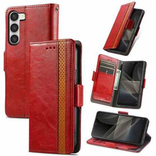 For Samsung Galaxy S23+ 5G CaseNeo Splicing Dual Magnetic Buckle Leather Phone Case(Red)