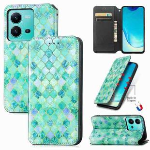 For vivo V25 CaseNeo Colorful Magnetic Leather Phone Case(Emerald)