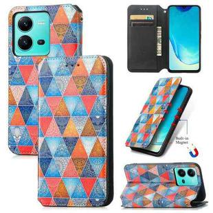 For vivo V25 CaseNeo Colorful Magnetic Leather Phone Case(Rhombus Mandala)