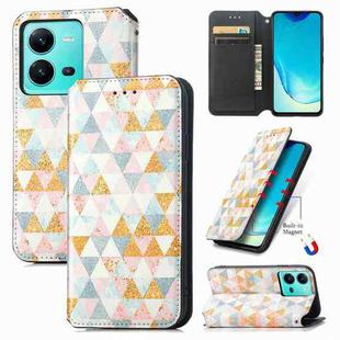 For vivo V25 CaseNeo Colorful Magnetic Leather Phone Case(Rhombus)