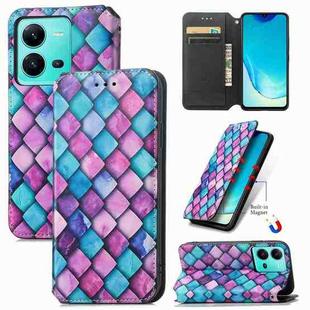 For vivo V25 CaseNeo Colorful Magnetic Leather Phone Case(Purple Scales)