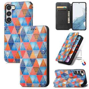 For Samsung Galaxy S23 5G CaseNeo Colorful Magnetic Leather Phone Case(Rhombus Mandala)