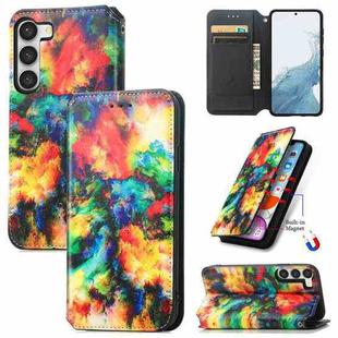 For Samsung Galaxy S23+ 5G CaseNeo Colorful Magnetic Leather Phone Case(Colorful Cloud)