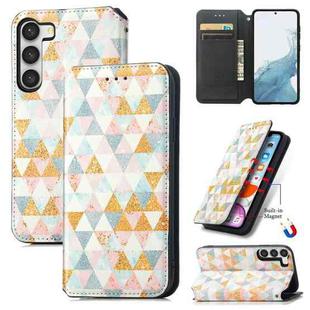 For Samsung Galaxy S23+ 5G CaseNeo Colorful Magnetic Leather Phone Case(Rhombus)