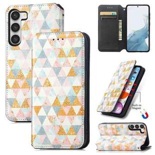 For Samsung Galaxy S23 Ultra 5G CaseNeo Colorful Magnetic Leather Phone Case(Rhombus)