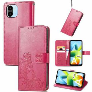 For Xiaomi Redmi A1 Four-leaf Clasp Embossed Buckle Leather Phone Case(Rose)