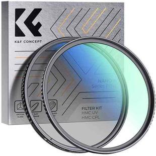 K&F CONCEPT SKU.1864 82mm 2 in 1 Filter Kit MCUV+CPL Camera Lens Filters with 18 Layer Coatings