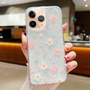 For iPhone 11 Pro Max Fresh Small Floral Epoxy TPU Phone Case(D02 Hand-painted Flower)
