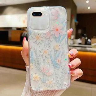 For iPhone 7 Plus / 8 Plus Fresh Small Floral Phone Case  Drop Glue Protective Cover(D03 Floral Pink)