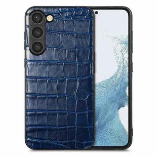 For Samsung Galaxy S23 5G Crocodile Grain Leather Back Cover Phone Case(Blue)