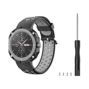 For Huawei Watch GT Cyber Two-Color Breathable Watch Band(Black+Grey)