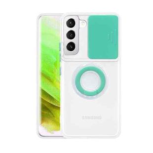 For Samsung Galaxy S23+ 5G Sliding Camshield TPU Phone Case with Ring Holder(Green)