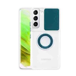 For Samsung GalaxyGalaxy A14 5G Sliding Camshield TPU Phone Case with Ring Holder(Dark Green)
