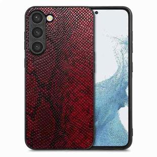 For Samsung Galaxy S23 5G Snakeskin Leather Back Cover Phone Case(Red)