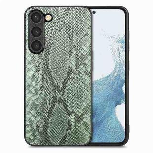 For Samsung Galaxy S23 5G Snakeskin Leather Back Cover Phone Case(Green)