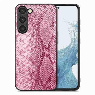 For Samsung Galaxy S23 5G Snakeskin Leather Back Cover Phone Case(Pink)