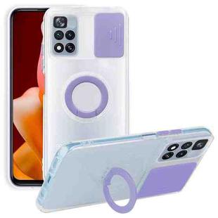 For Xiaomi 12 Lite Sliding Camshield TPU Phone Case with Ring Holder(Purple)
