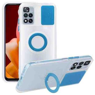 For Xiaomi Poco X4 Pro 5G Overseas Sliding Camshield TPU Phone Case with Ring Holder(Sky Blue)