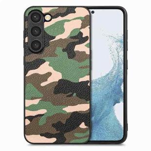 For Samsung Galaxy S23 5G Camouflage Leather Back Cover Phone Case(Green)