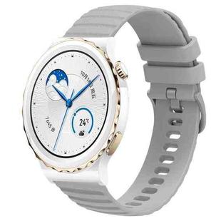 For Huawei Watch GT3 Pro 43mm 20mm Wavy Dot Pattern Solid Color Silicone Watch Band(Grey)