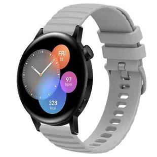 For Huawei Watch GT3 42mm 20mm Wavy Dot Pattern Solid Color Silicone Watch Band(Grey)