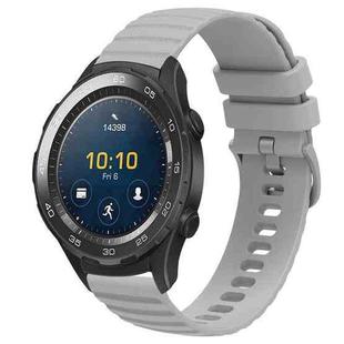 For Huawei Watch 2 20mm Wavy Dot Pattern Solid Color Silicone Watch Band(Grey)