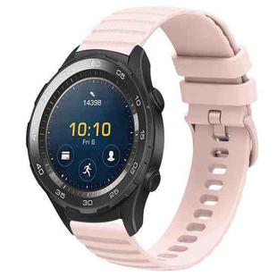 For Huawei Watch 2 20mm Wavy Dot Pattern Solid Color Silicone Watch Band(Pink)
