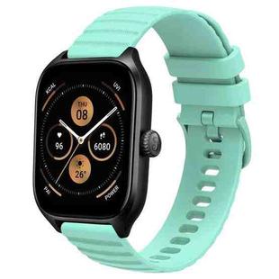 For Amazfit GTS 4 20mm Wavy Dot Pattern Solid Color Silicone Watch Band(Teal)