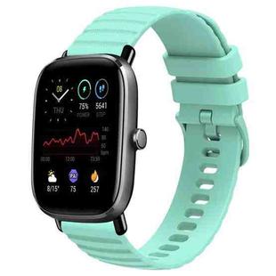 For Amazfit GTS 2 Mini 20mm Wavy Dot Pattern Solid Color Silicone Watch Band(Teal)