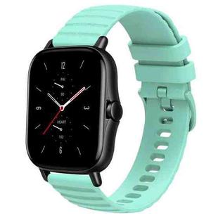 For Amazfit GTS 2 20mm Wavy Dot Pattern Solid Color Silicone Watch Band(Teal)