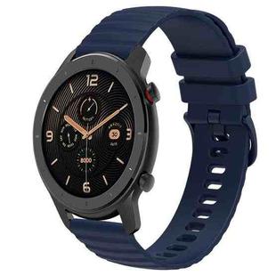 For Amazfit GTR 42MM 20mm Wavy Dot Pattern Solid Color Silicone Watch Band(Navy Blue)