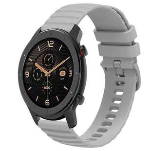 For Amazfit GTR 42MM 20mm Wavy Dot Pattern Solid Color Silicone Watch Band(Grey)