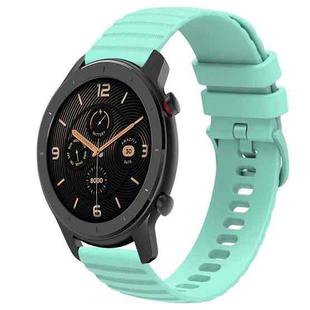 For Amazfit GTR 42MM 20mm Wavy Dot Pattern Solid Color Silicone Watch Band(Teal)