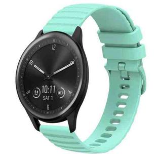 For Garmin Vivomove Sport 20mm Wavy Dot Pattern Solid Color Silicone Watch Band(Teal)