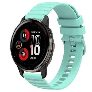 For Garmin Venu 2 Plus 20mm Wavy Dot Pattern Solid Color Silicone Watch Band(Teal)