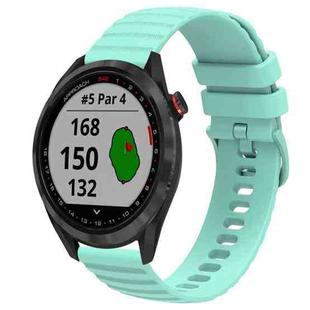 For Garmin Approach S40 20mm Wavy Dot Pattern Solid Color Silicone Watch Band(Teal)