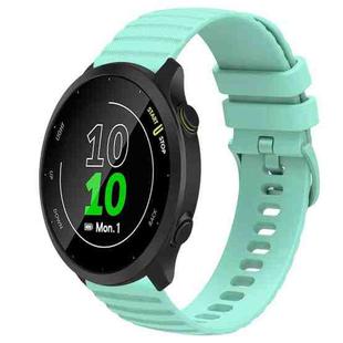 For Garmin Forerunner 158 20mm Wavy Dot Pattern Solid Color Silicone Watch Band(Teal)