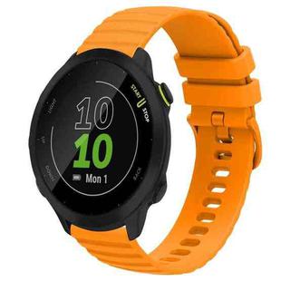 For Garmin Forerunner 55 20mm Wavy Dot Pattern Solid Color Silicone Watch Band(Yellow)