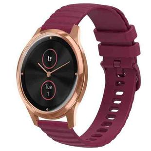 For Garminmove Luxe 20mm Wavy Dot Pattern Solid Color Silicone Watch Band(Wine Red)