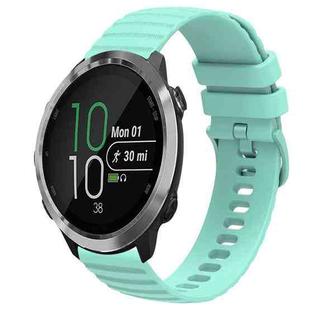 For Garmin Forerunner 645 Music 20mm Wavy Dot Pattern Solid Color Silicone Watch Band(Teal)