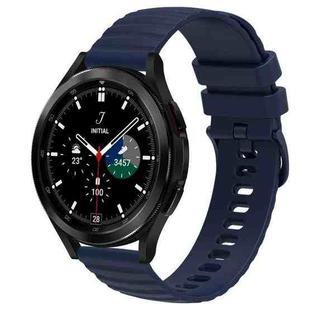 For Samsung  Galaxy Watch 4 Classic 42mm 20mm Wavy Dot Pattern Solid Color Silicone Watch Band(Navy Blue)