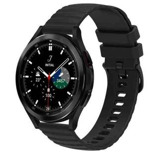 For Samsung  Galaxy Watch 4 Classic 42mm 20mm Wavy Dot Pattern Solid Color Silicone Watch Band(Black)
