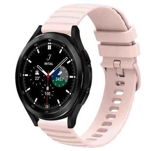 For Samsung  Galaxy Watch 4 Classic 46mm 20mm Wavy Dot Pattern Solid Color Silicone Watch Band(Pink)