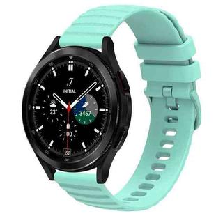 For Samsung  Galaxy Watch 4 Classic 46mm 20mm Wavy Dot Pattern Solid Color Silicone Watch Band(Teal)