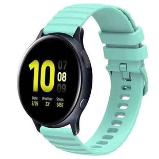 For Samsung Galaxy Watch Active 2 40mm 20mm Wavy Dot Pattern Solid Color Silicone Watch Band(Teal)