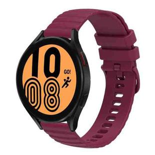 For Samsung Galaxy Watch 46mm 22mm Wavy Dot Pattern Solid Color Silicone Watch Band(Wine Red)