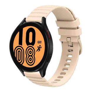 For Samsung Galaxy Watch 46mm 22mm Wavy Dot Pattern Solid Color Silicone Watch Band(Beige)