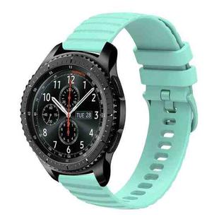 For Samsung Gear S3 Frontier 22mm Wavy Dot Pattern Solid Color Silicone Watch Band(Teal)